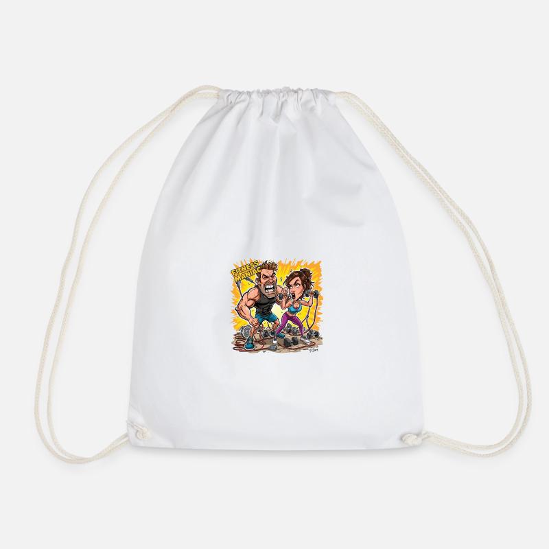Power Couple Gym Showdown - Drawstring Bag - white