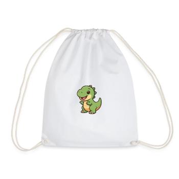 Happy Dino Cuddle Clipart - Drawstring Bag - white - Front