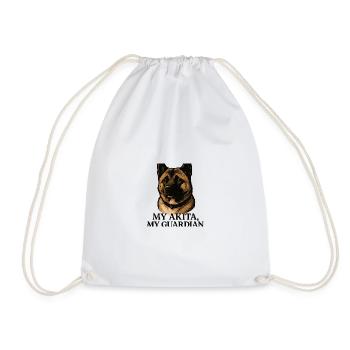 My Akita Guardian of the Heart - Drawstring Bag - white - Front