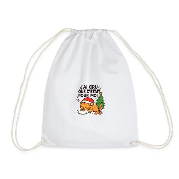 Chat festif Noël: pour moi - Sac de sport léger - blanc - Devant