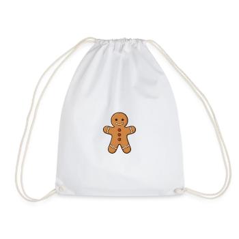 Bonhomme en pain d’épices avec boutons glaçage - Sac de sport léger - blanc - Devant