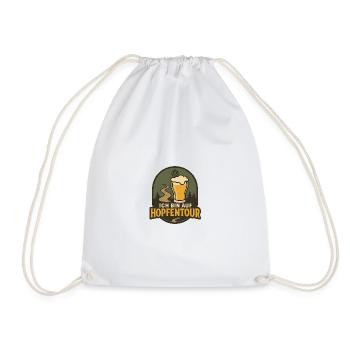 Hop Tour Beer Trail Logo - Drawstring Bag - white - Front