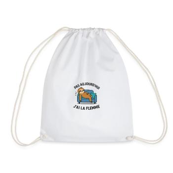 Not today, I'm lazy - Drawstring Bag - white - Front