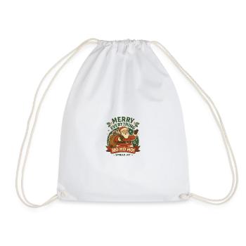 Santa Spread Joy Christmas Motif - Drawstring Bag - white - Front