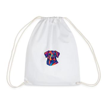 Portrait géométrique coloré de chien - Sac de sport léger - blanc - Devant