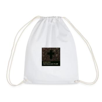 Cross in Dark Void - Drawstring Bag - white - Front