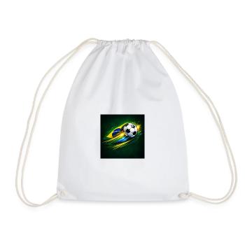 Brazil Flag Football Swing - Drawstring Bag - white - Front