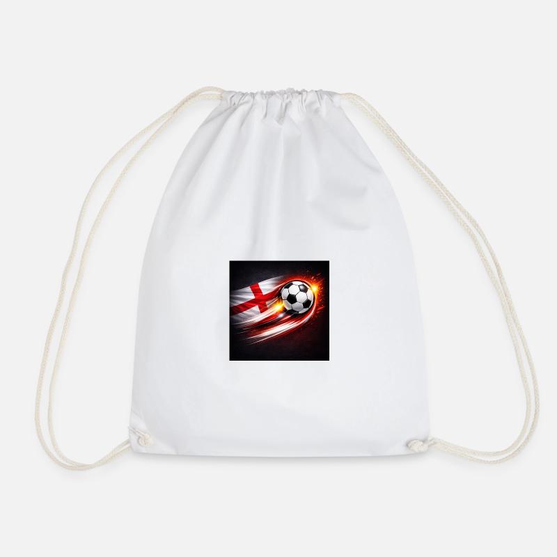 Flying football with flag breeze - Drawstring Bag - white