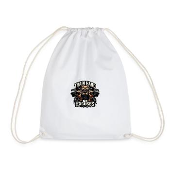 Entraînez-vous dur Sans excuses - Sac de sport léger - blanc - Devant