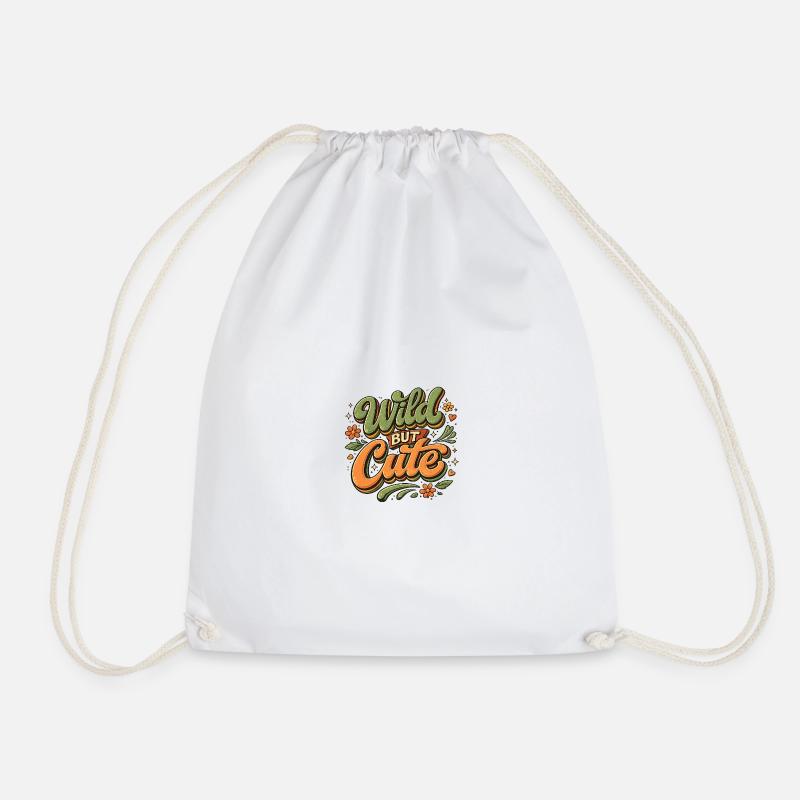 Wild but Cute Flower - Drawstring Bag - white