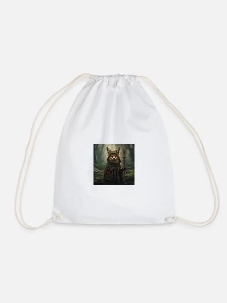 Forest Fox in Druid Cape - Drawstring Bag - white
