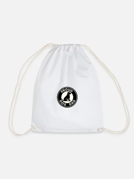 Proud Dog Dad - Drawstring Bag - white