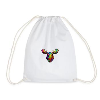 La tête de l’orignal arc-en-ciel - Sac de sport léger - blanc - Devant