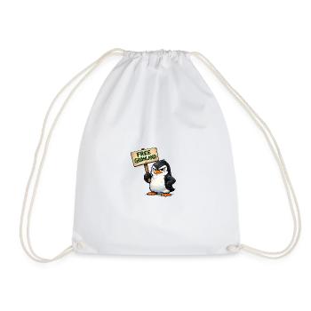 Logo t-shirt Penguin Protest Free Greenland - Drawstring Bag - white - Front