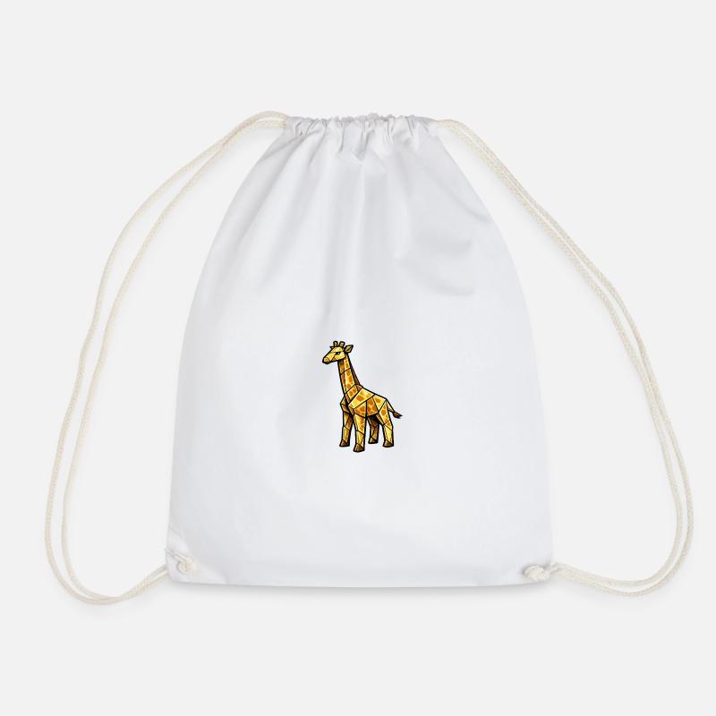 Goldene Geometrie-Giraffe - Turnbeutel - Weiß