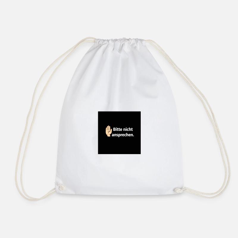 Please do not speak to border signal - Drawstring Bag - white