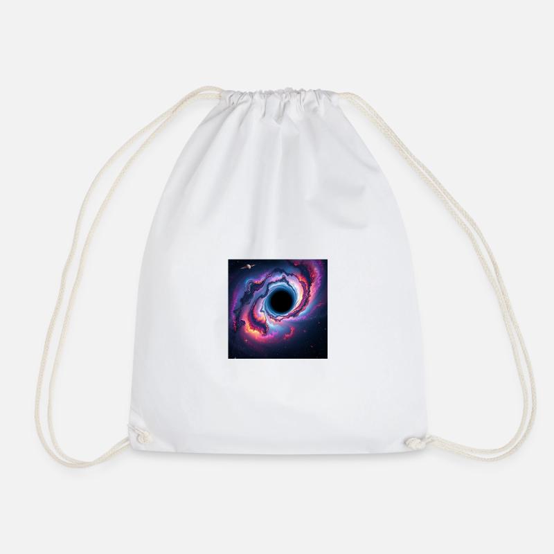 Black hole in the neon galaxy - Drawstring Bag - white