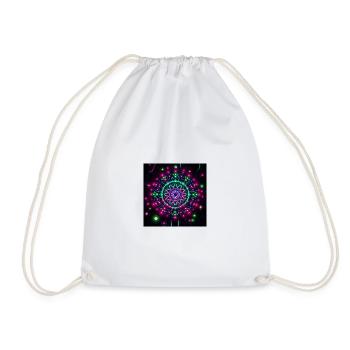 Neon Mandala Cyber-Galaxie Muster - Turnbeutel - Weiß - Vorne