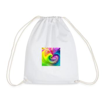 Color Swirl Neon Rainbow - Drawstring Bag - white - Front