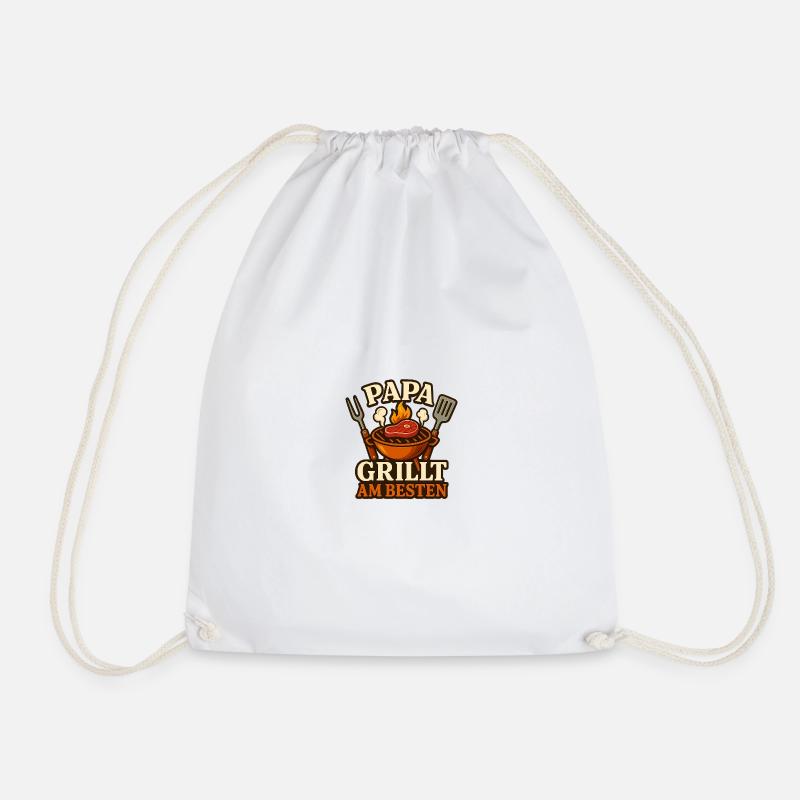 Dad grills best - grill master Held at the grill - Drawstring Bag - white