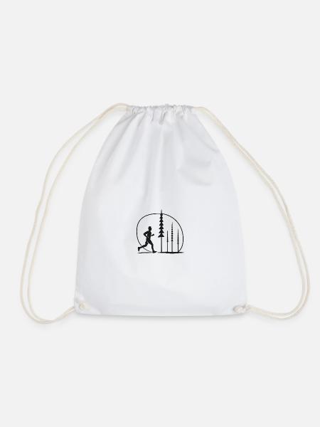 Runner in Waldkreis Switzerland gift idea - Drawstring Bag - white