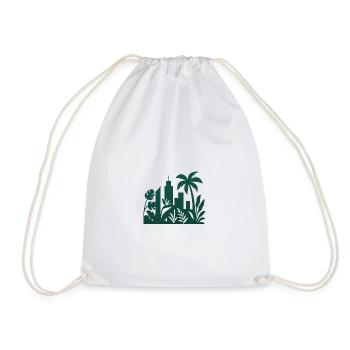 Jungle City Skyline Silhouette - Drawstring Bag - white - Front