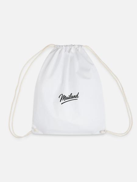 Milan Script Logo – Milan Lettering - Drawstring Bag - white