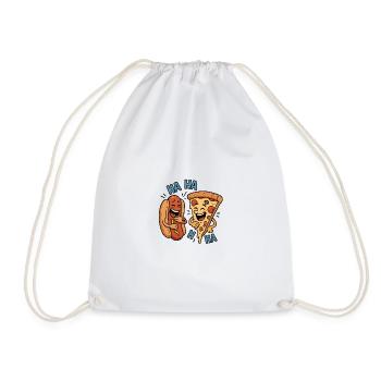 Pizza and Hot Dog: A Merry Duo - Drawstring Bag - white - Front