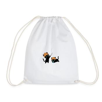 Deux mignons chatons qui jouent. Unique. - Sac de sport léger - blanc - Devant