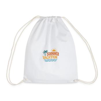 Summer Holidays Palm Trees Sun Waves - Drawstring Bag - white - Front