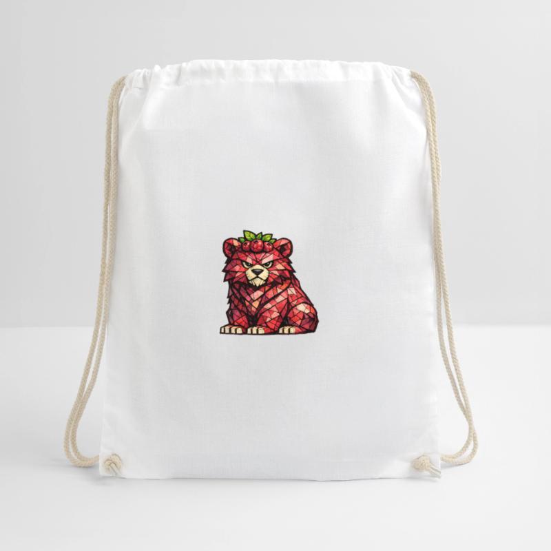 Raspberry Bear Cubism Version Drawstring Bag