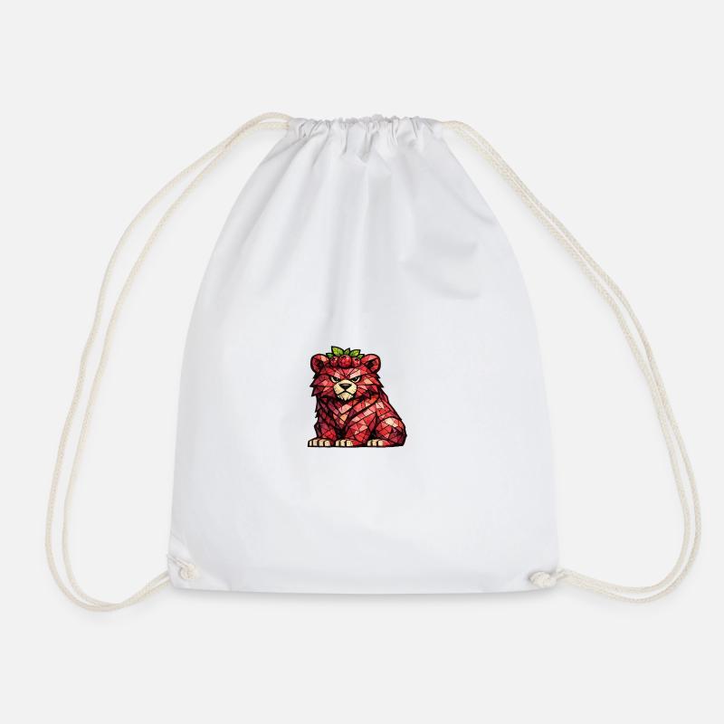 Raspberry Bear Cubism Version - Drawstring Bag - white