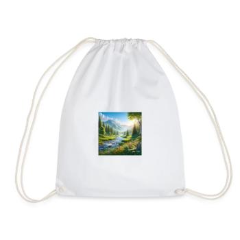 Fjälldalen's Spring Flower River - Drawstring Bag - white - Front