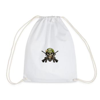 WAR IS OVER - SKULL - I LOVE THE PLANS RUN WELL - Drawstring Bag - white - Front
