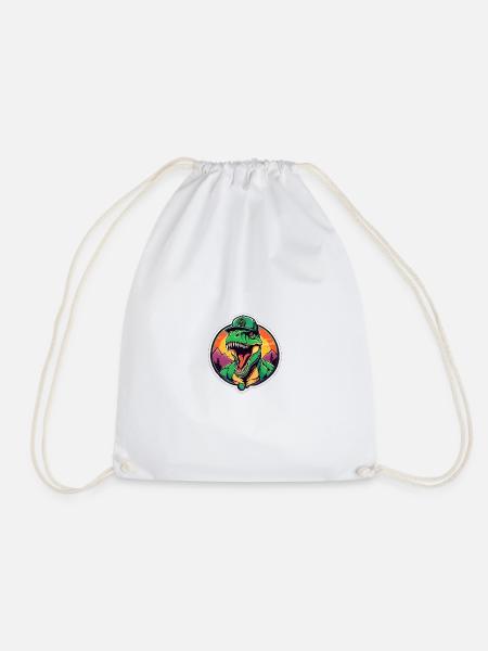 Dinosaure coucher de soleil casque - Sac de sport léger - blanc