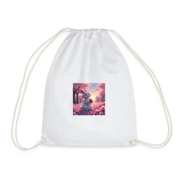 Manga drawing of a cute rabbit - Drawstring Bag - white - Front