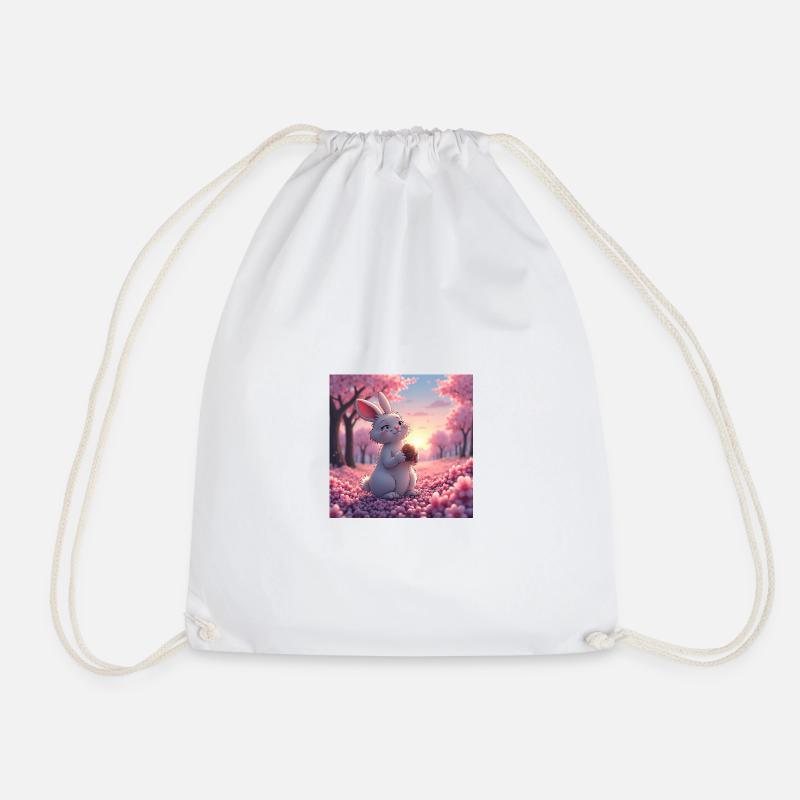 Manga drawing of a cute rabbit - Drawstring Bag - white