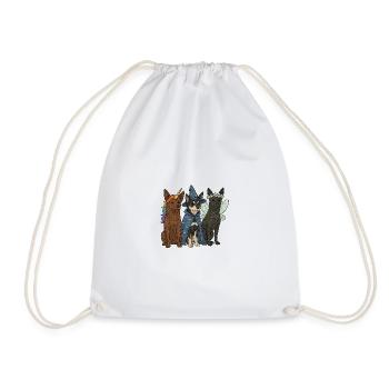 Magical Fantasy Dogs - Australian Kelpie Dogs - Drawstring Bag - white - Front