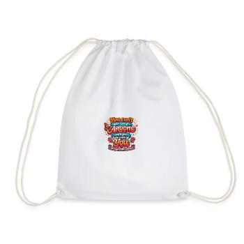 Retro Self Care Saying - Drawstring Bag - white - Front