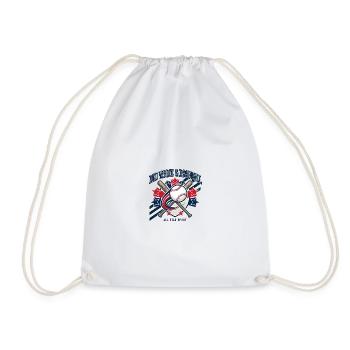 Red White Baseball All Star Spirit - Drawstring Bag - white - Front