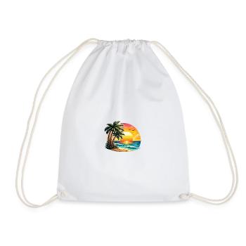 Palm Beach Sunset - Drawstring Bag - white - Front