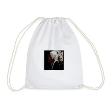 Moon Dragon Noir: White Hair Dragon - Drawstring Bag - white - Front