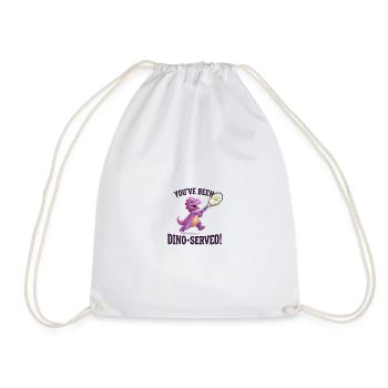 You've been Dino served / Dino Tami Tennis Design - Drawstring Bag - white - Front