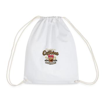 Look de léopard paniqué au café - Sac de sport léger - blanc - Devant