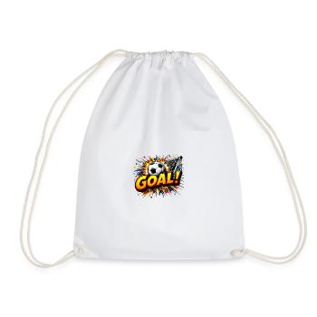 Goal Bang: Ball and Net - Drawstring Bag - white - Front