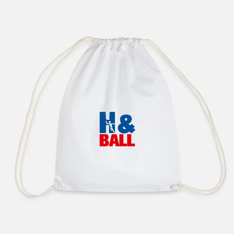 H&Ball Handball Sports Graphics - Drawstring Bag - white