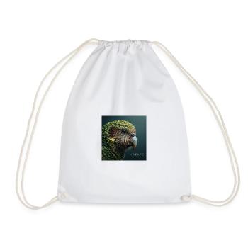 Kakapo – Rare Green Parrot - Drawstring Bag - white - Front