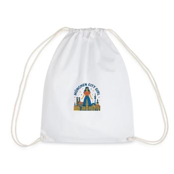 Munich City Girl - Drawstring Bag - white - Front