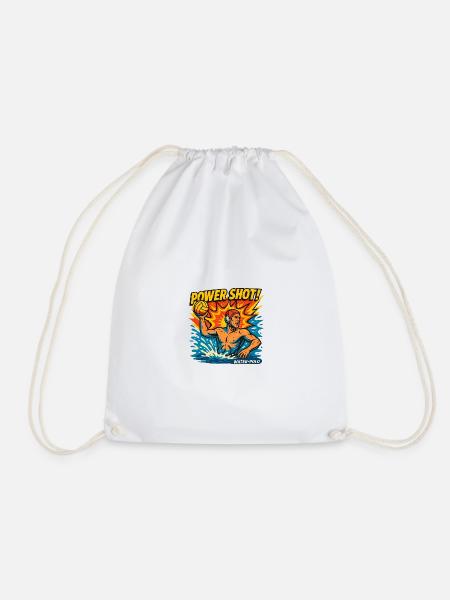 Retro Water Polo Power Shot - Drawstring Bag - white