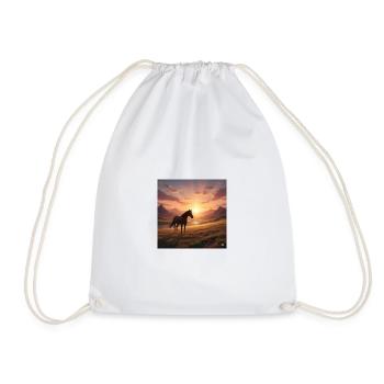 Cheval du coucher de soleil dans la vallée montagneuse - Sac de sport léger - blanc - Devant